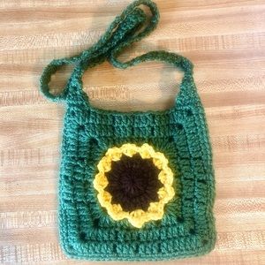 🖤 Crochet Sunflower Crossbody Bag Handmade.